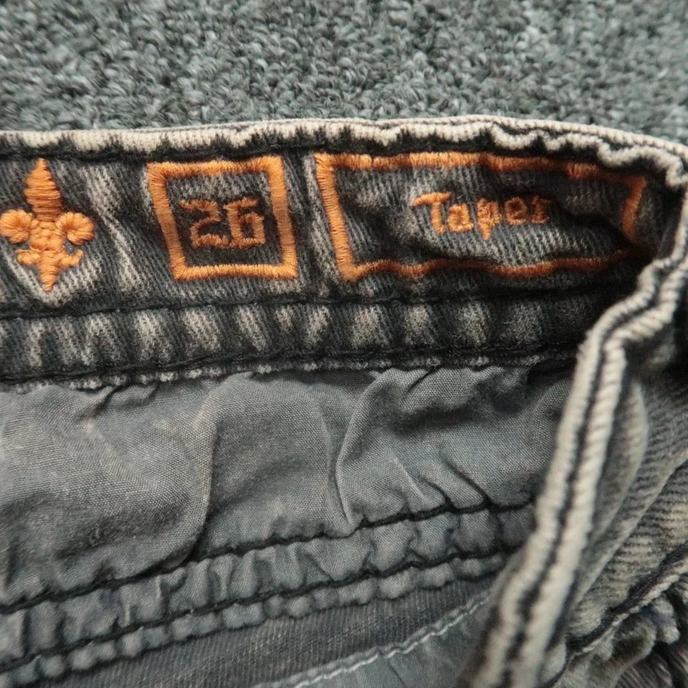 Rock Revival‎ Jeans Womens 26 Gray Brown Tannin Taper Embroidered 28x29